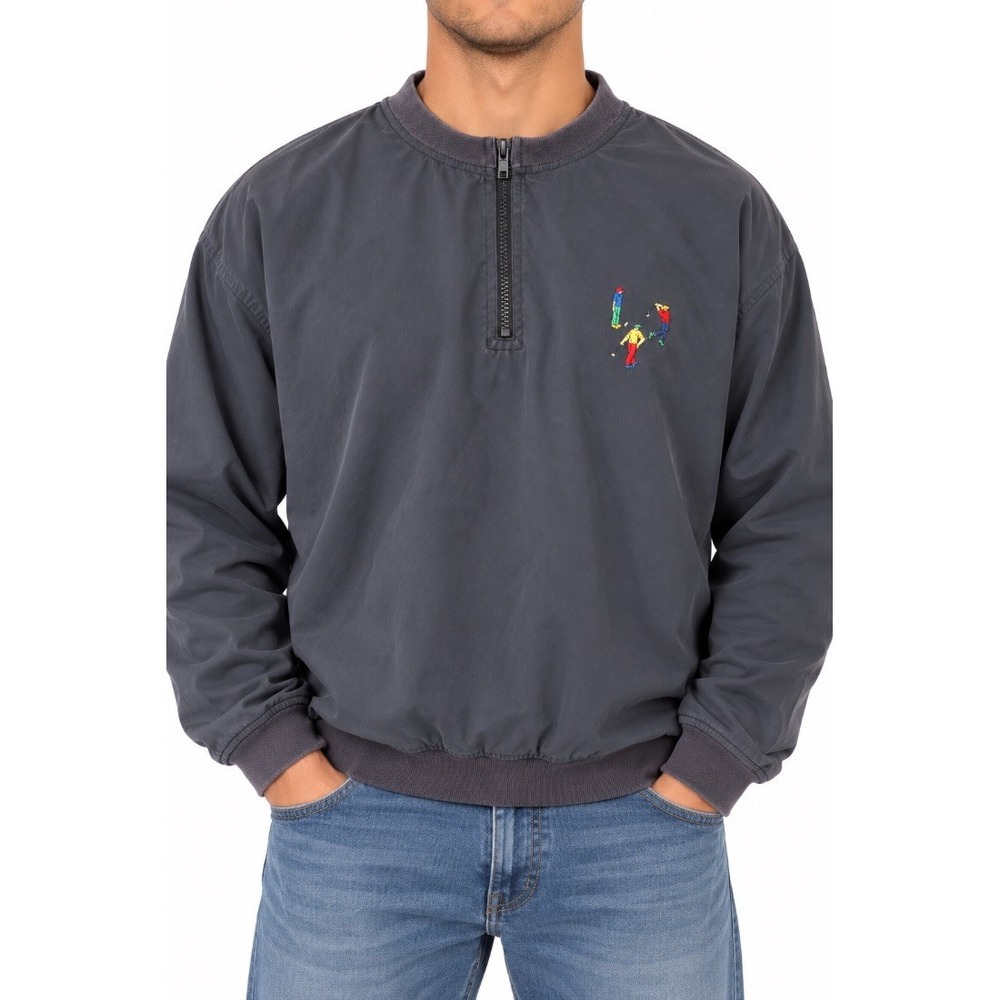 Pivot Rules Mens Navy Blue Golf Pullover Wind Shirt Quarter Zip Jacket M